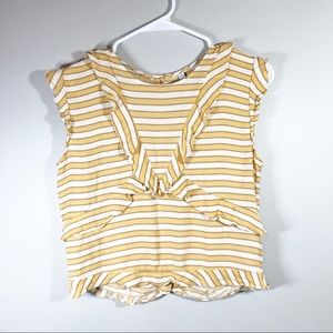 Zara trf collection mustard yellow & tan crop top